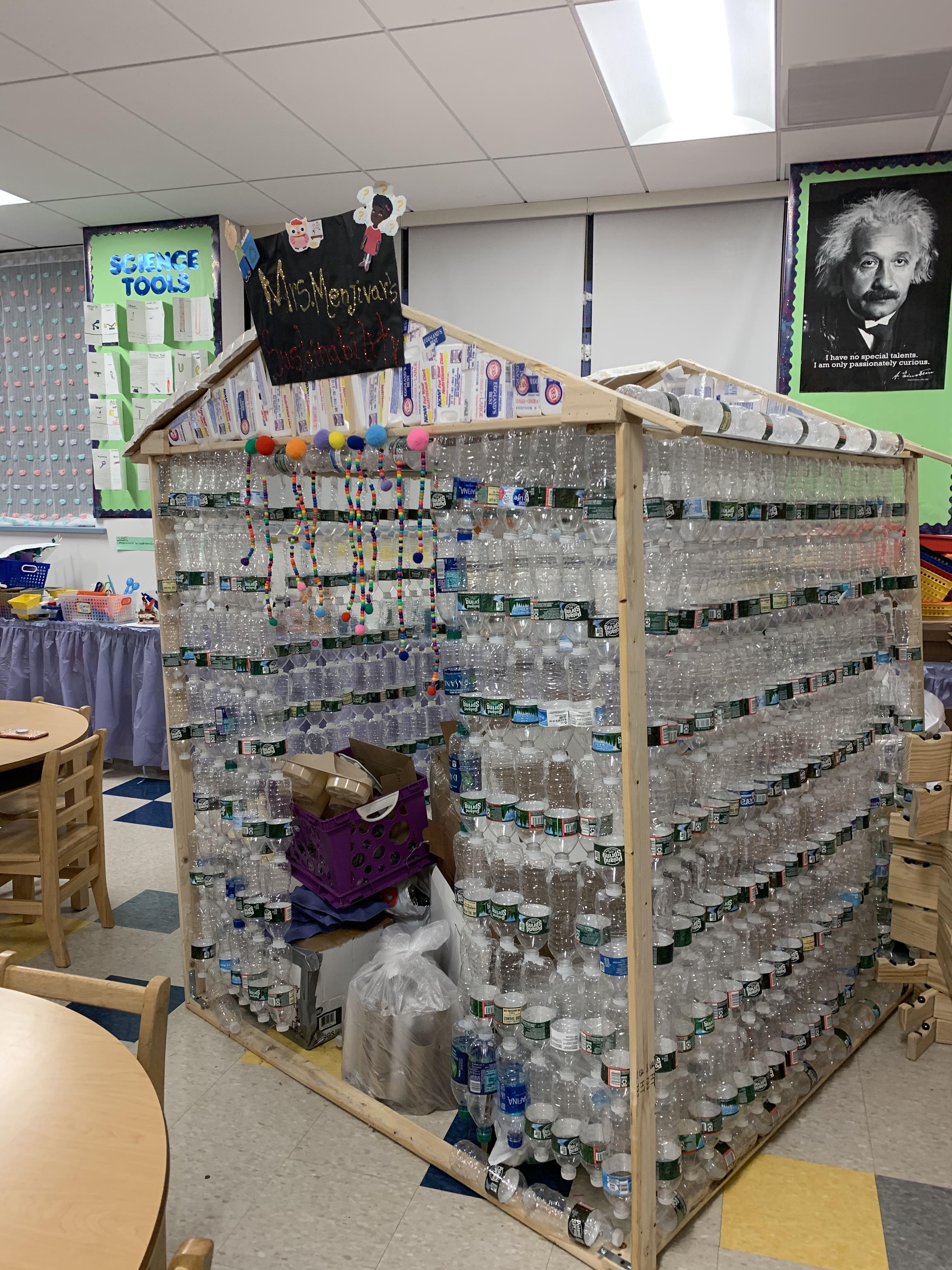 house made out of recycled water bottles