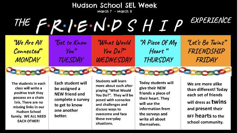 Hudson School SEL Week Calendar