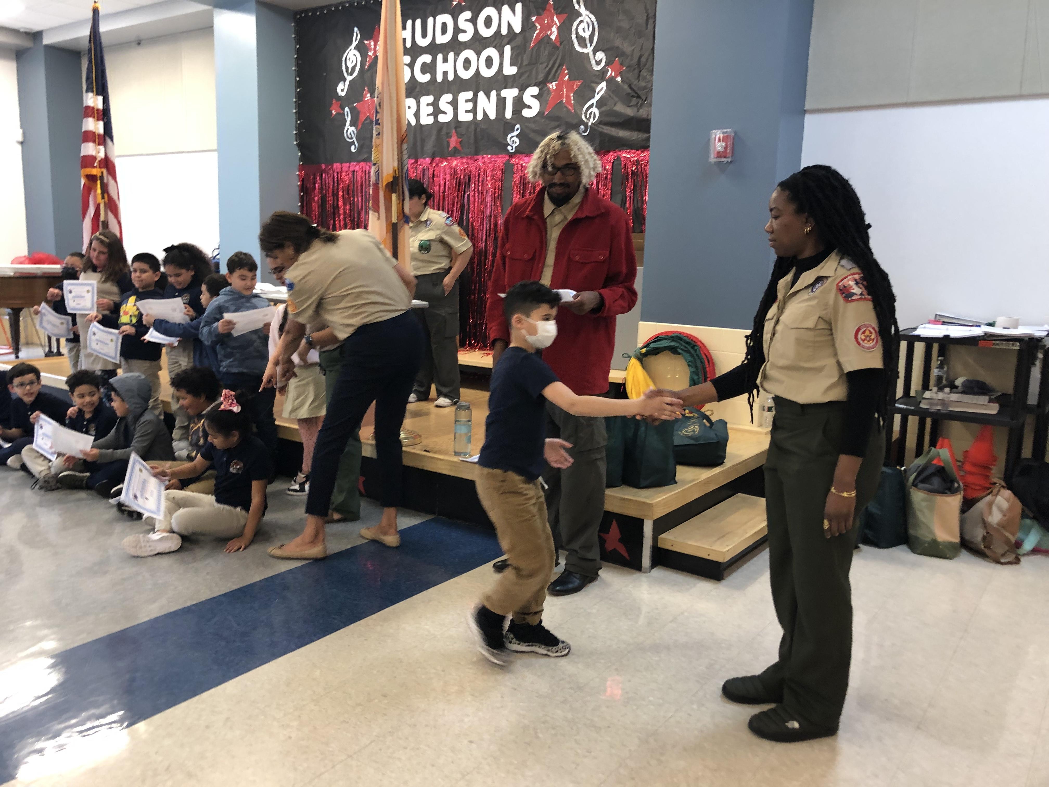 Cub Scouts Ceremony at Hudson School #1