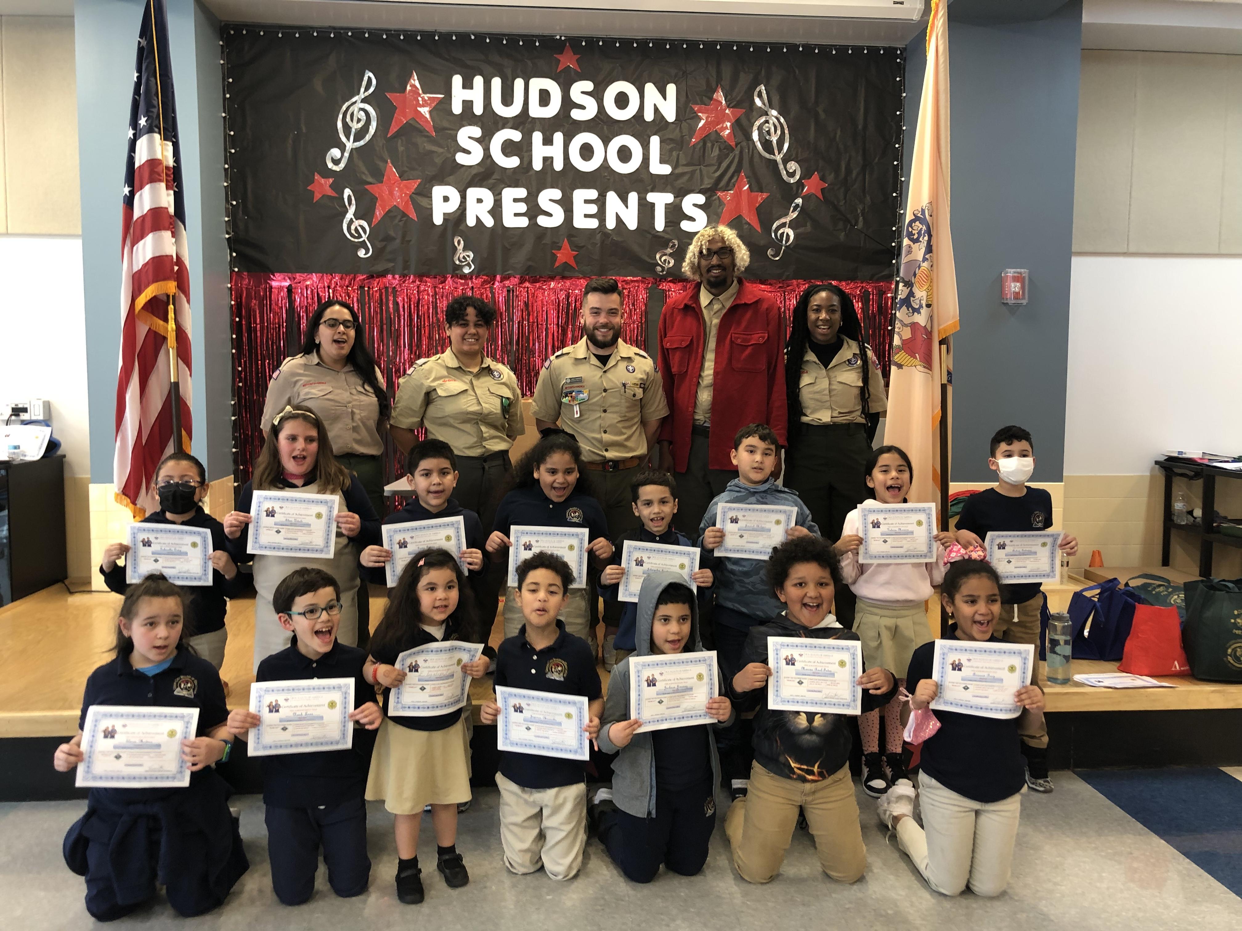 Cub Scouts Ceremony at Hudson School #7