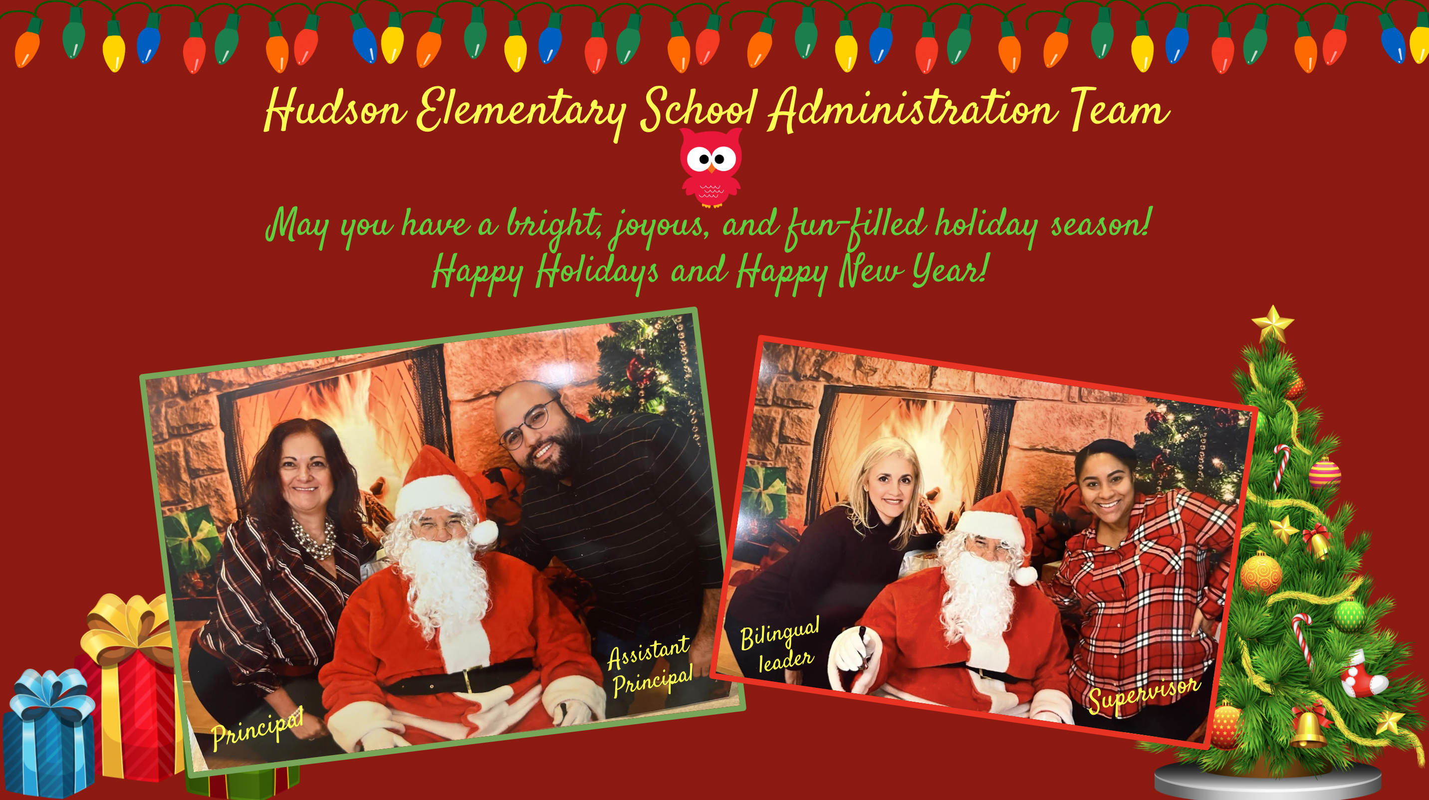Holiday Greeting from the Hudson School Administration