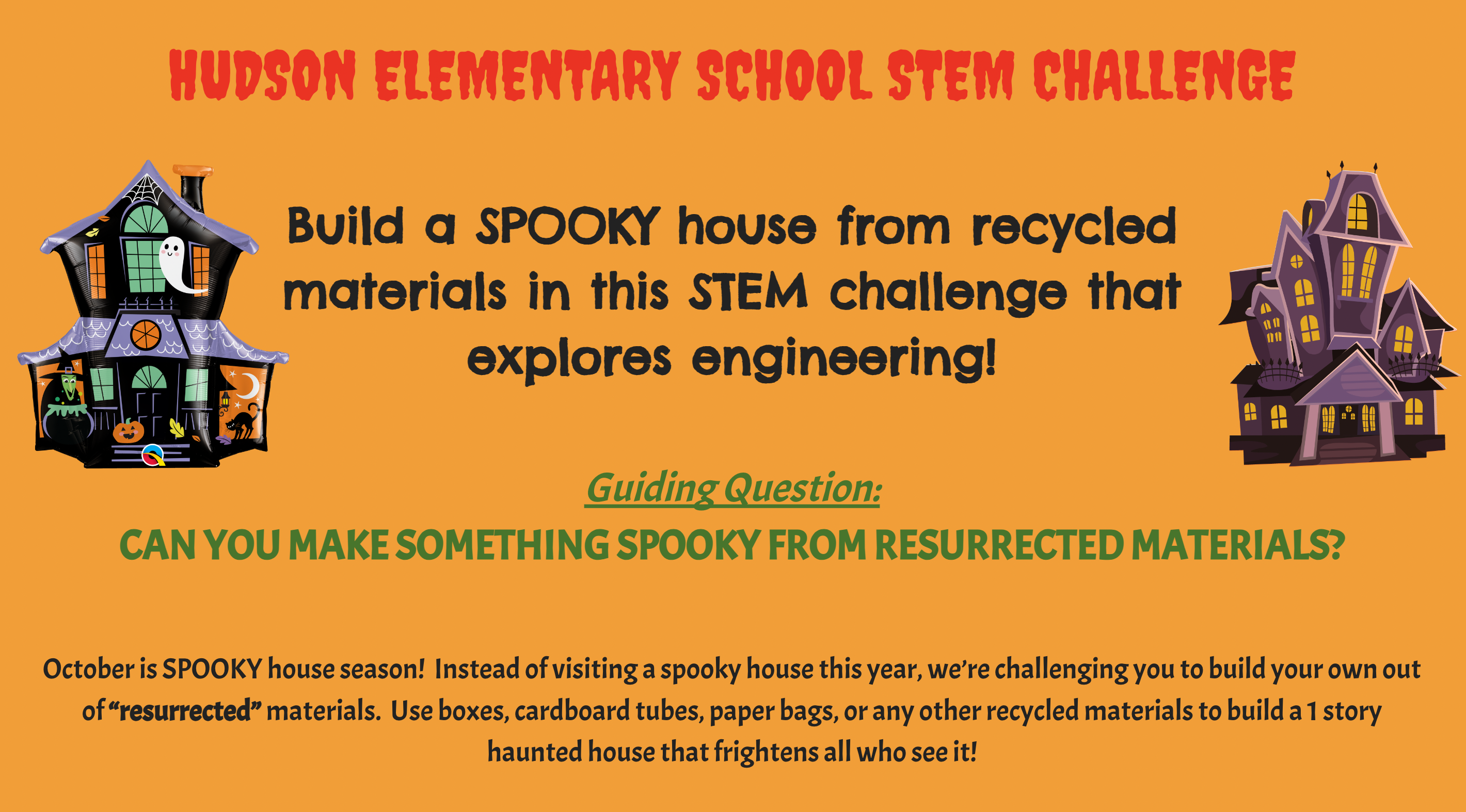 Halloween STEM Challenge at the Hudson School